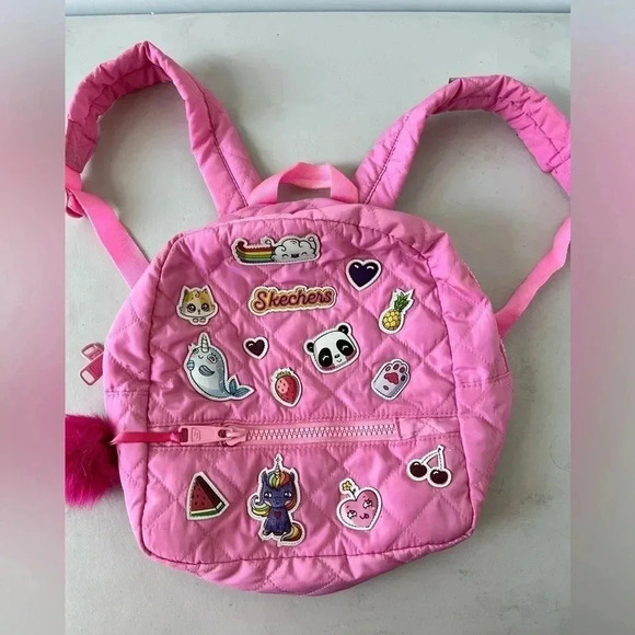 SketchersPink Jr Adventure Backpack With Patches - Picture 3 of 6